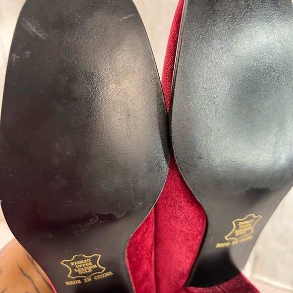 Vintage Vittorio Ricci Shoes Women 8.5M Block Heel Velvet Slip On 90s Fashion - Picture 14 of 15